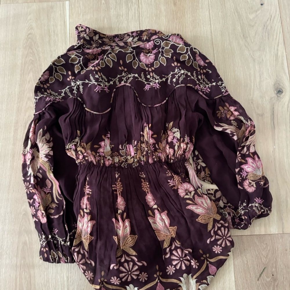 NWT Farm Rio Burgundy Bella Knotted Neckline Mini Dress - Picture 7 of 7